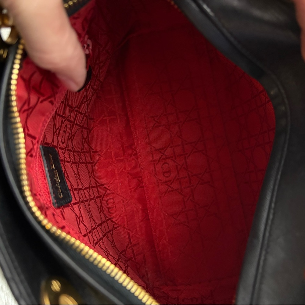 Lady Dior Medium Black Quilted Satchel with Gold Accents - Picture 6 of 16